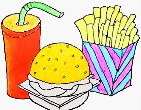 Рисунки для срисовки еда