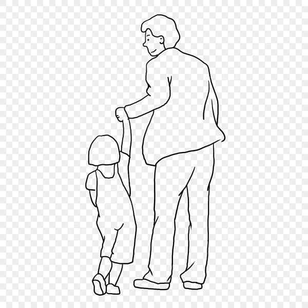 Нарисовать папу с дочкой