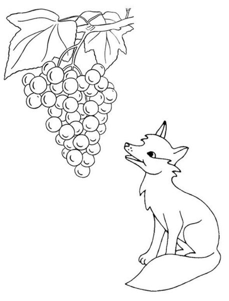 Басни Крылова картинки лиса и виноград