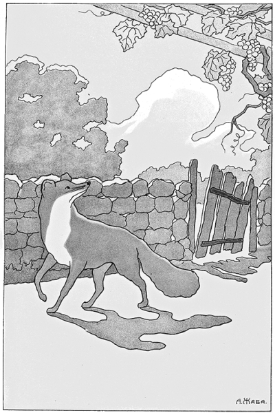 Иллюстрация к басне лиса и виноград