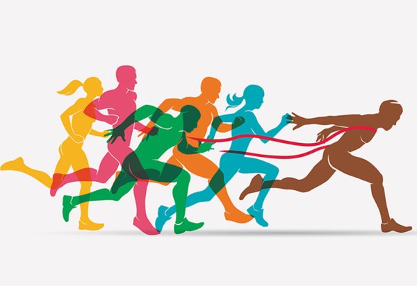 Бег на белом фоне