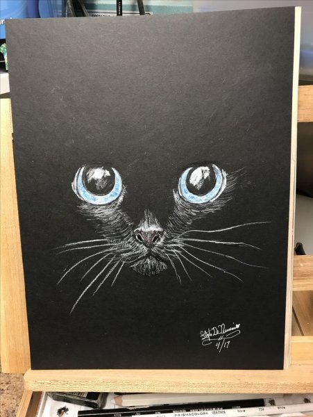 Рисование на черном холсте