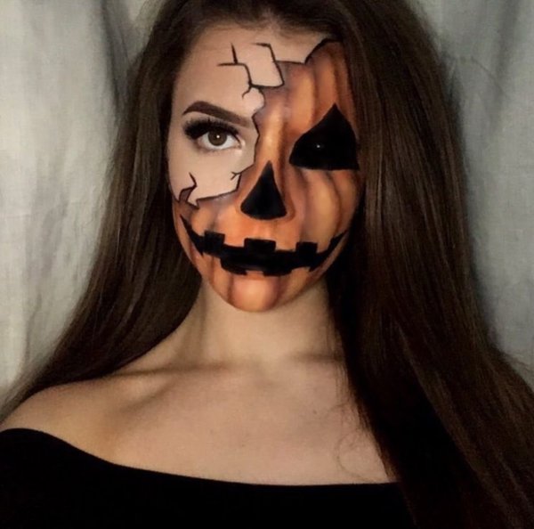 Лёгкий грим на лицо Хэллоуин