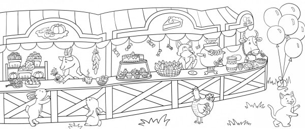 Раскраска магазин игрушек