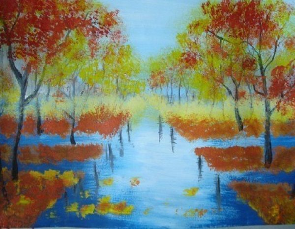 Осеннийпейзаж карандаш