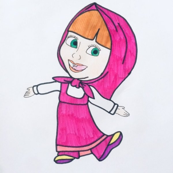 Рисунки Маша и медведь для срисовки