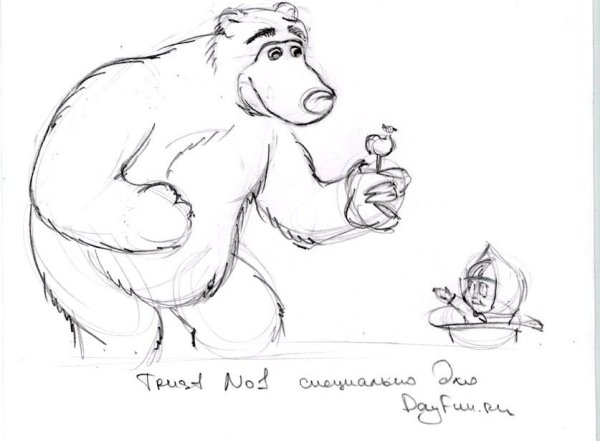 Маша и медведь рисунок для детей