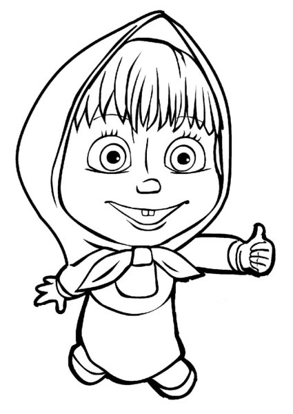 Маша и медведь карандашом