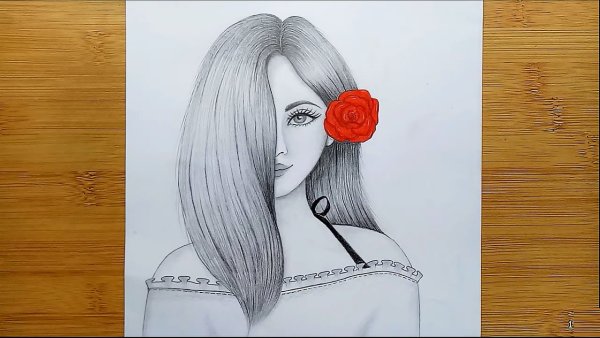 Рисунки карандашом лёгкие и красивые девушки