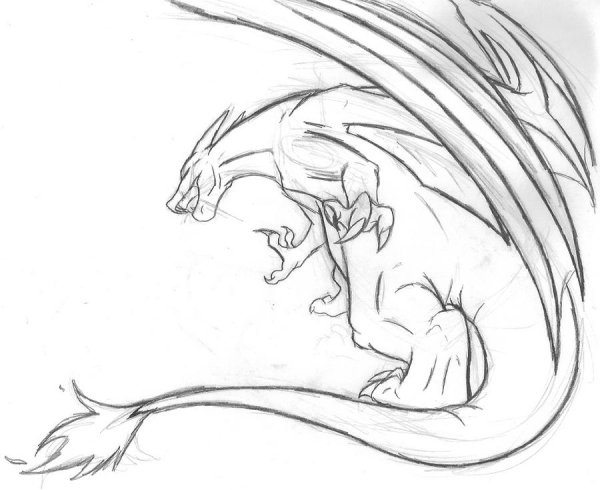 Рисунок дракона легкий для срисовки