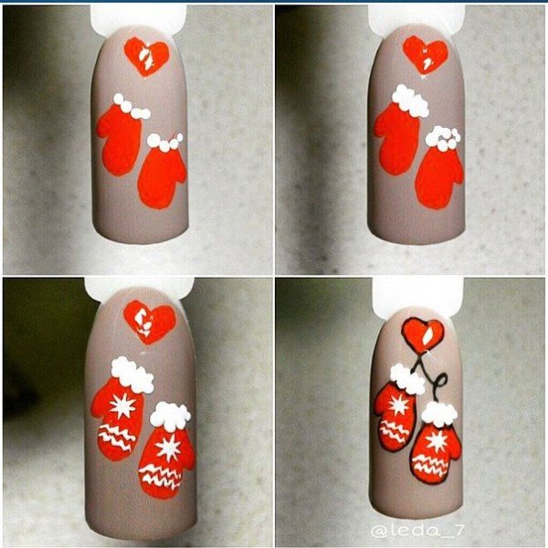 Новогодние ногти пошагово