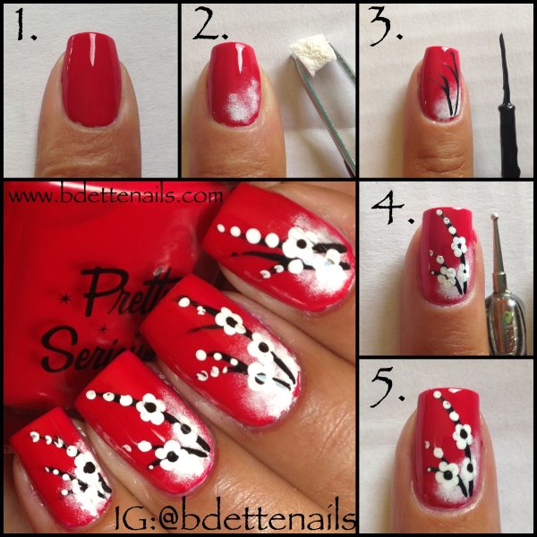 Лёгкий новогодний рисунок на ногтях