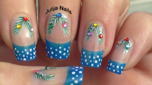 Маникюр со снеговиком Олафом