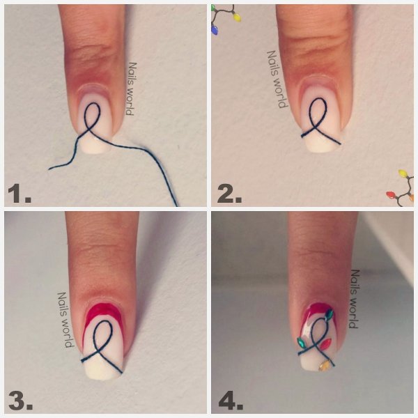 Маникюр со снеговиком