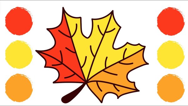 Рисование для детей осенний листочек