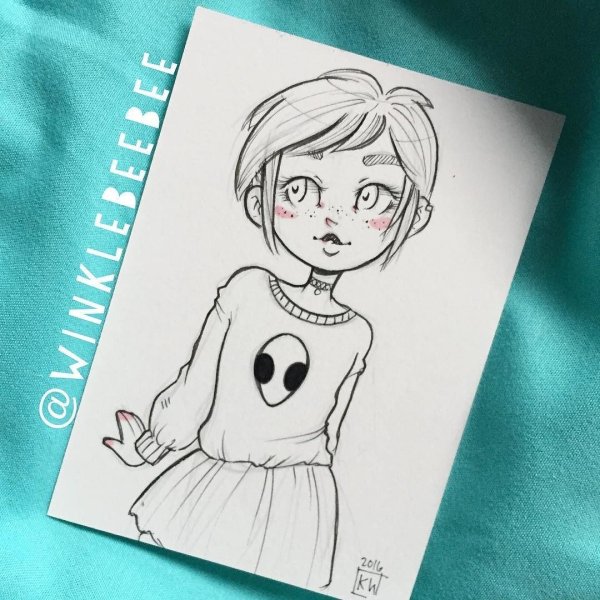 Рисунки чёрной ручкой