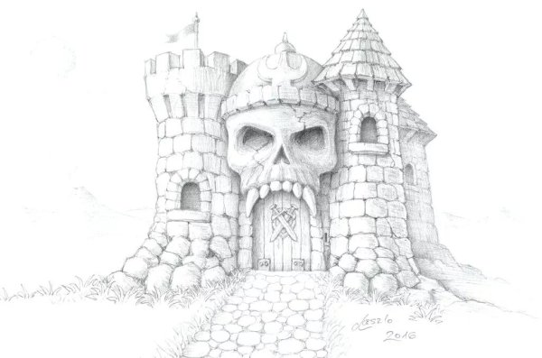 Рыцарский замок. Раскраска