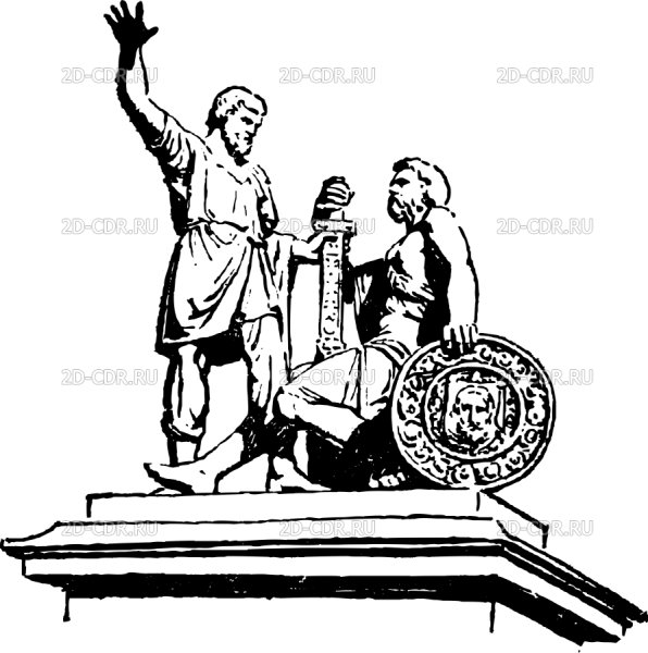 Памятник Минину и Пожарскому Нижний Новгород силует