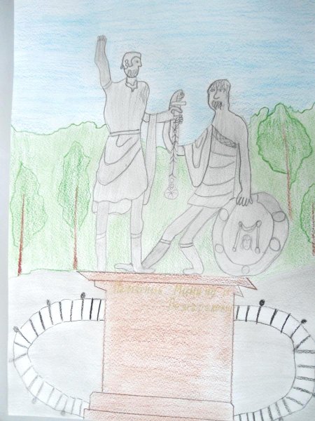 Минин и Пожарский памятник рисунок