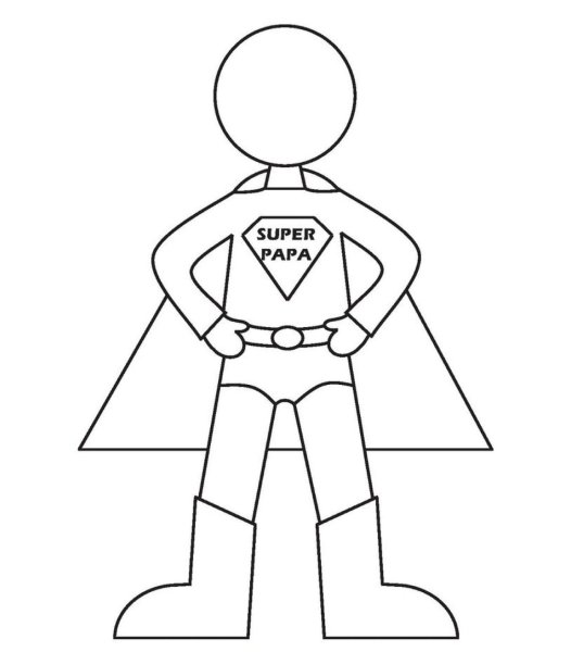 Открытка для папы раскраска