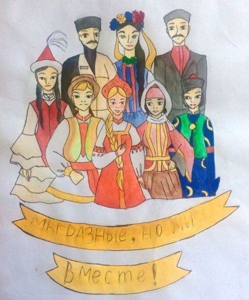 Дружба народов детские рисунки