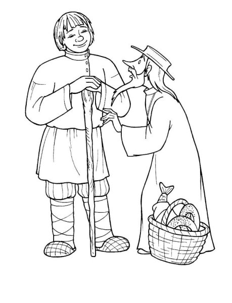 Сказка о попе и работнике его Балде раскраска