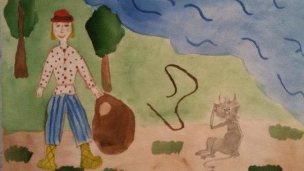 Рисунок к сказке о попе и работнике его Балде 2 класс