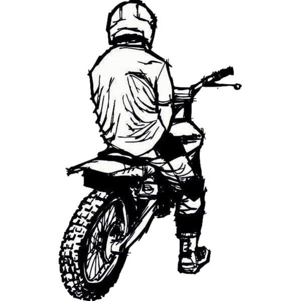 Мотоцикл эндуро черно белый