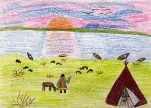 Степной пейзаж для детей