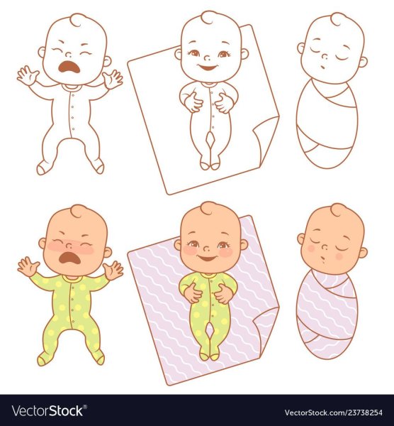 Пеленание новорожденного рисунок