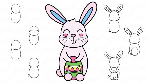 Рисунок зайца карандашом для срисовки