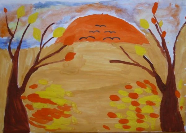 Рисунок на тему Золотая осень