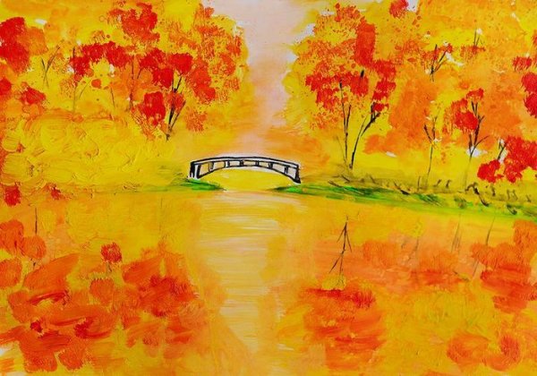 Осенний пейзаж для школьников