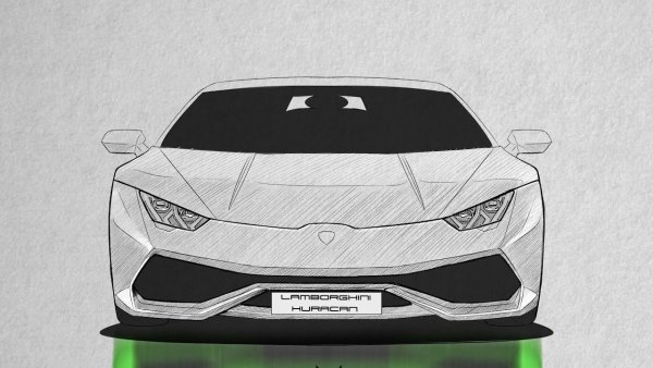 Ламборгини Хуракан карандашом