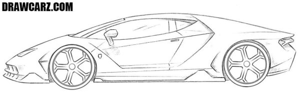 Ламборгини сбоку скетч