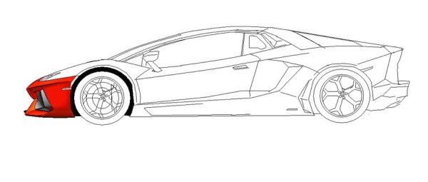 Нарисовать Ламборджини сбоку