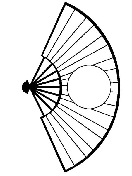 Веер раскраска