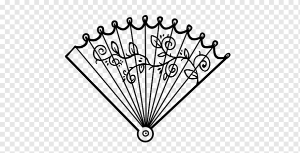 Веер раскраска для детей