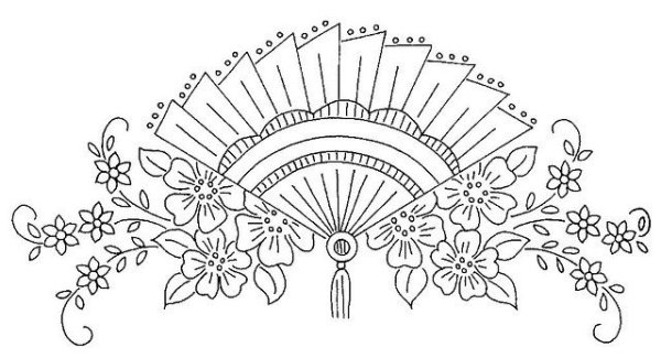 Цветочный орнамент для веера