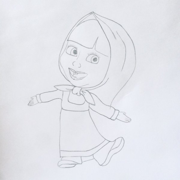 Срисовать Машу и медведь