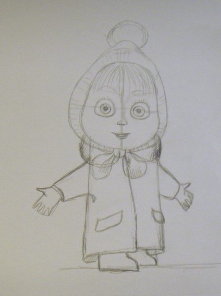 Маша и медведь срисовать