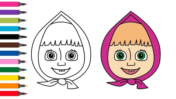 Нарисованная Маша из мультика Маша и медведь