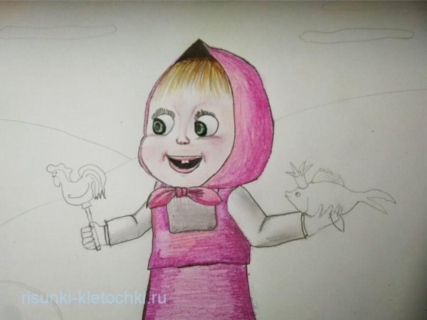 Маша и медведь рисунок карандашом