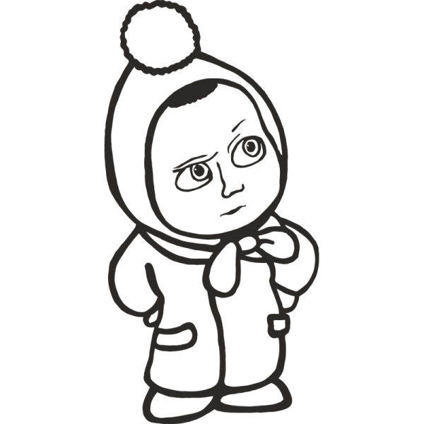 Рисовать Машу из мультика Маша и медведь