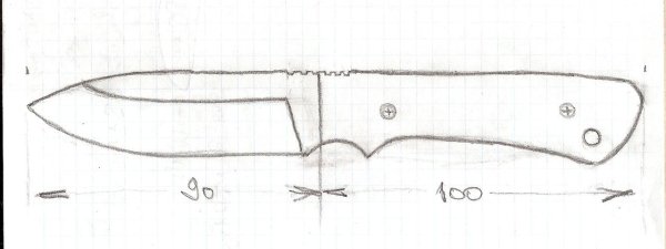 Нож эскиз тату