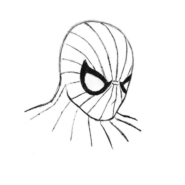Лицо человека паука карандашом