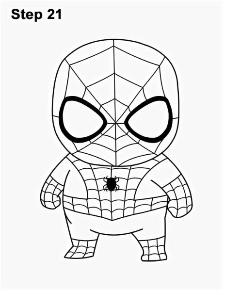 Человек паук рисунок карандашом