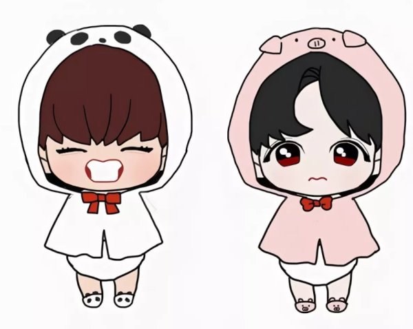 Профиль лица Чимин из БТС карандашом