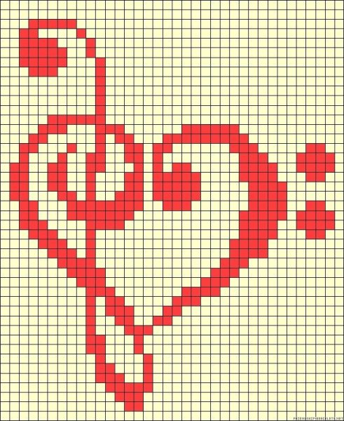 Контурная вышивка сердце