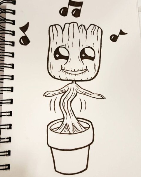 Грут рисунок для срисовки